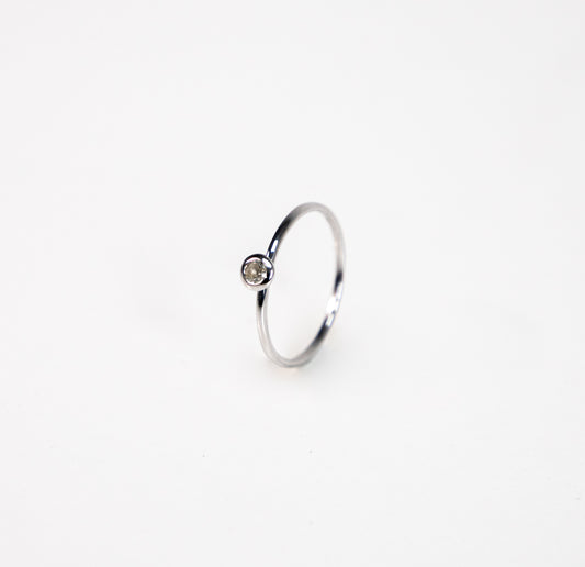 925 Silver Topaz Bezel Ring [3mm]