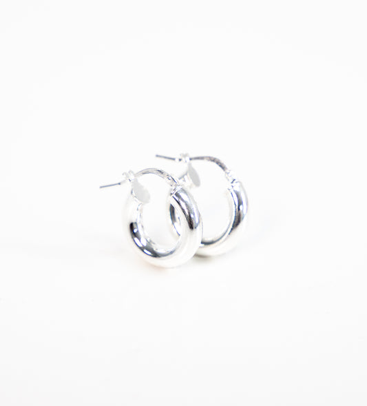 925 Silver Tube Hoop Earring [16mm]