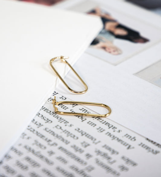 9ct Gold Paperclip Earring