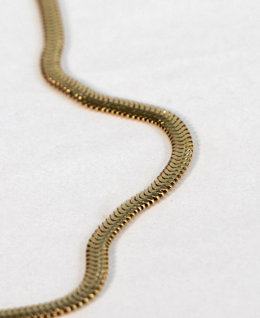Gold Plated 925 Flat Snake Chain [3.5mm]