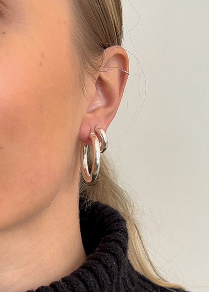 28mm Silver Hoop Earring