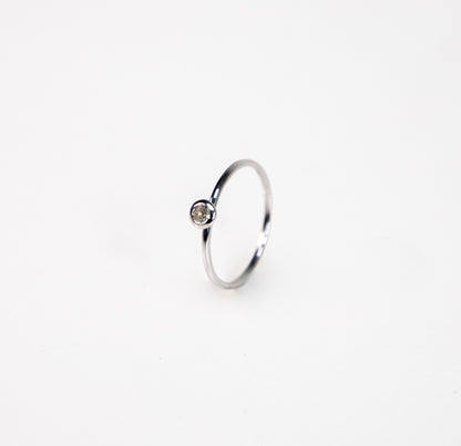 Sterling Silver Topaz Bezel Ring