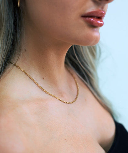 Gold Plated Paperclip Necklace